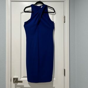 Calvin Klein women’s cross neck royal blue dress size 10, royal blue